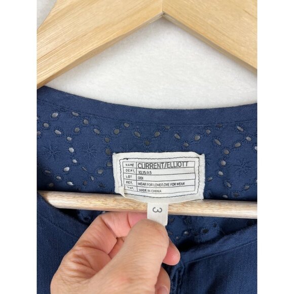 Current Elliott Ama Eyelet Navy dress size‎ 3(L) - Picture 5 of 7